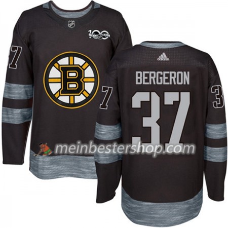 Boston Bruins Patrice Bergeron 37 1917-2017 100th Anniversary Adidas Schwarz Trikot Authentic - Herren